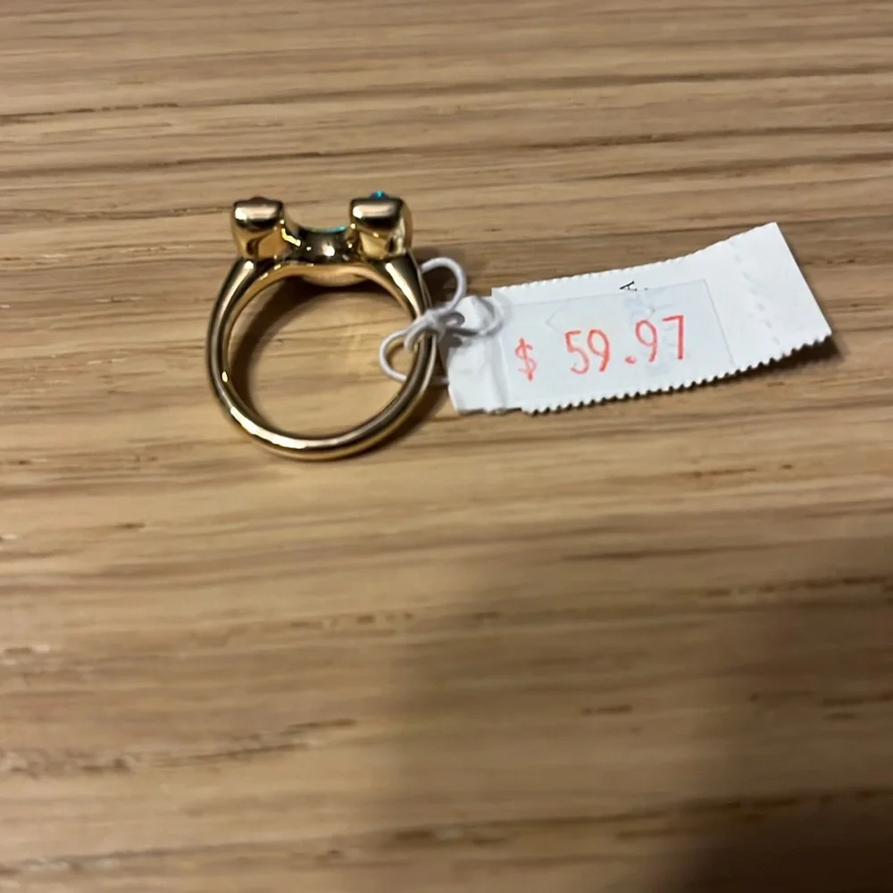 Kendra Scott Gold Colored Ring With Rainbow Design. - Picture 3 of 4